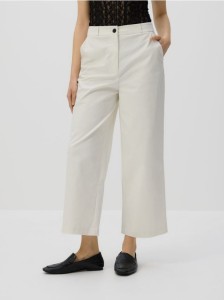 Bawełniane spodnie culotte - złamana biel