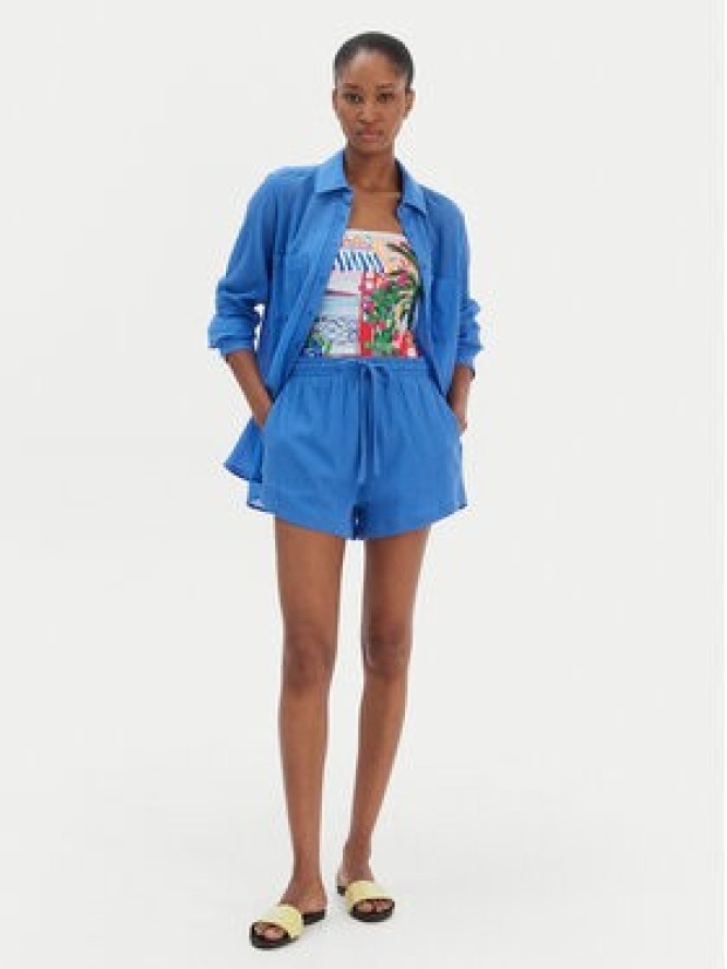 Seafolly Szorty materiałowe Crinkle 55429-SH Niebieski Regular Fit