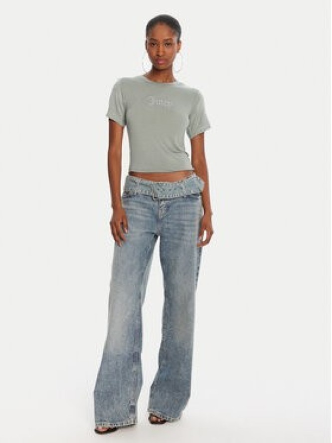 Juicy Couture T-Shirt Sheer JCWCT225301 Zielony Slim Fit