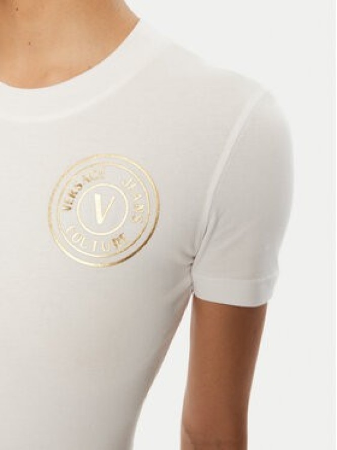 Versace Jeans Couture T-Shirt 78HAHT00 Biały Regular Fit