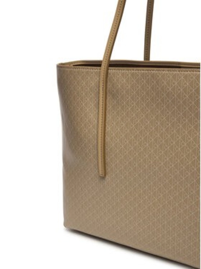 Calvin Klein Torebka Emblem Aop Tote W/ Pouch LV04F3266G Beżowy