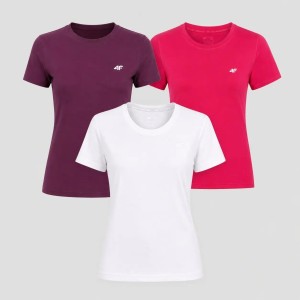 KOMPLET KOSZULEK DAMSKICH 4F T-SHIRT 3PAK ZESTAW SPORTOWY SS26