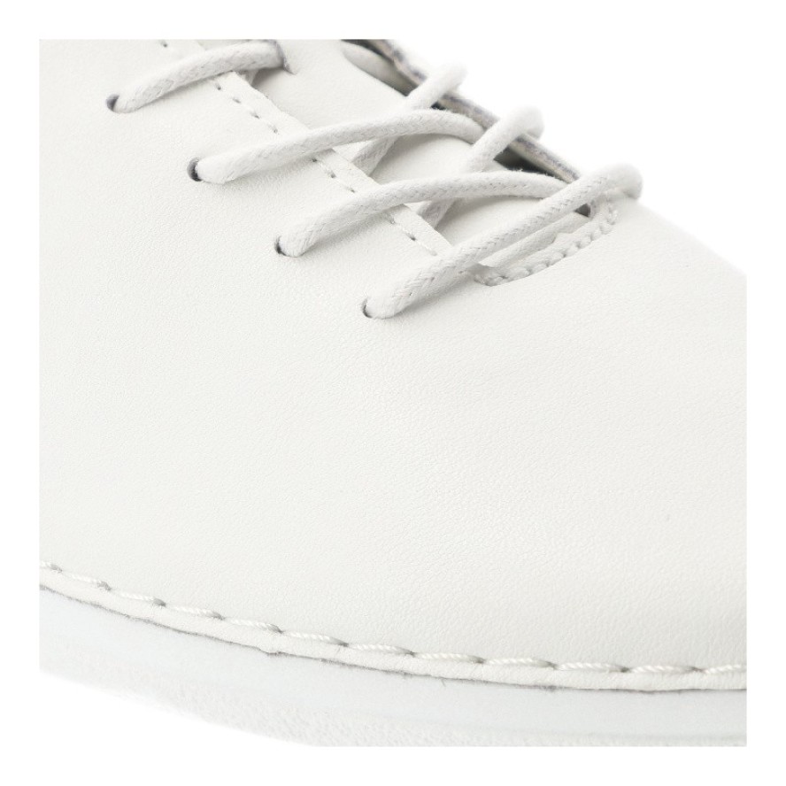 Półbuty damskie S.Barski, ze skóry naturalnej licowej minimalistyczny design sznurowanie lekka podeszwa casual, białe, LR61-645