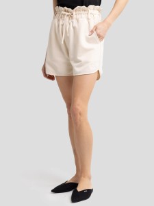 Szorty damskie paperbag kremowe Oliana 103