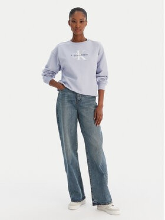 Calvin Klein Jeans Bluza Monologo LV047B234G Fioletowy Regular Fit