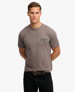 superdry Tokyo Narrative luźny T-shirt z bawełny organicznej – Dark Pebble Grey