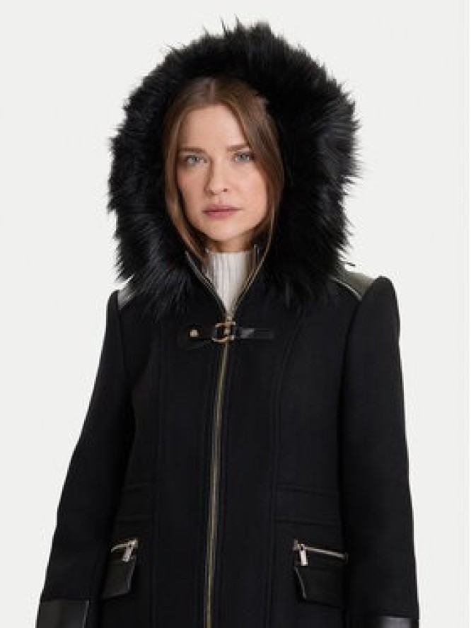 Morgan Płaszcz wełniany 222-GSIBIL Czarny Regular Fit