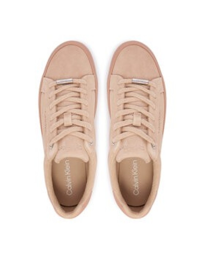 Calvin Klein Sneakersy Lace-Up Sneaker Suede/Wl Ck HW0HW02679 Różowy