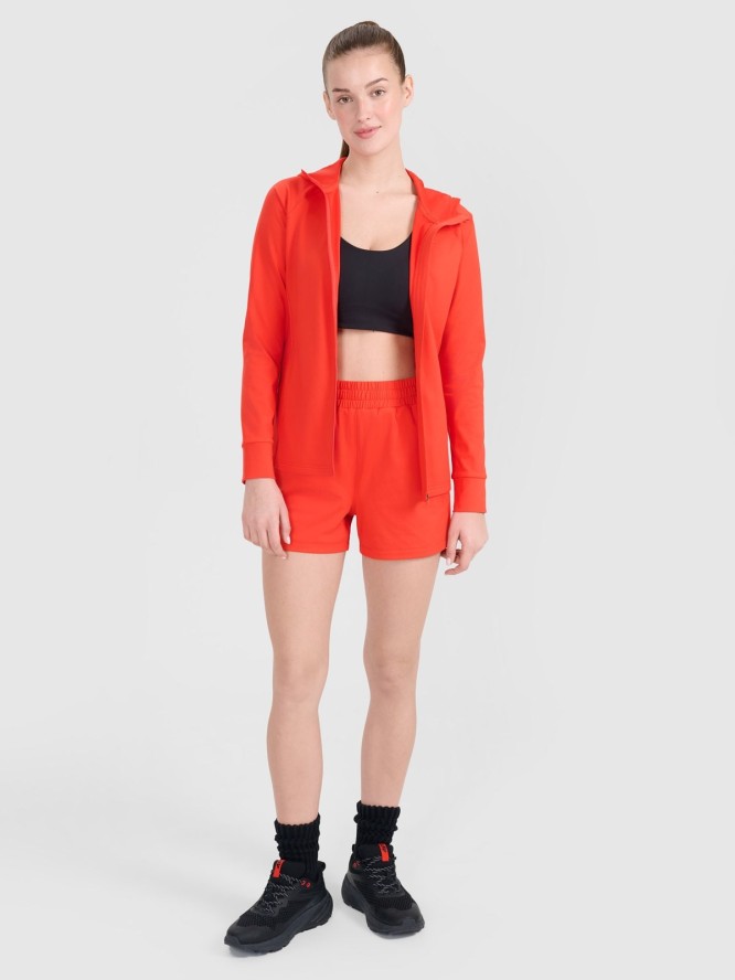 4F Bluza treningowa regular szybkoschnąca damska - czerwona XS
