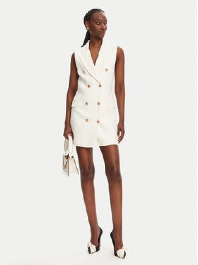 Elisabetta Franchi Sukienka koszulowa AB85352E2 360 Biały Regular Fit