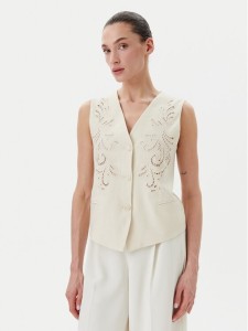 TWINSET Kamizelka 251TP2161 Beżowy Slim Fit