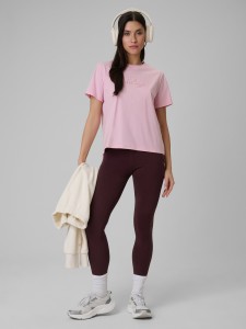 4F Legginsy dzianinowe damskie - brązowe XS