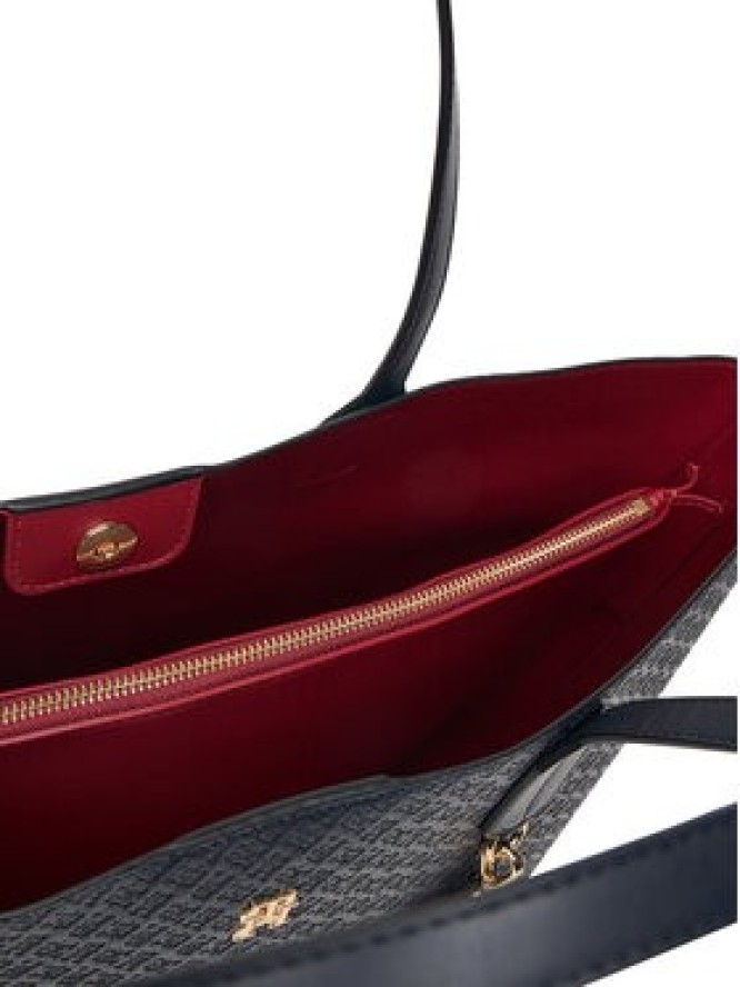 Tommy Hilfiger Torebka Th Icon Tote Mono AW0AW19004 Granatowy