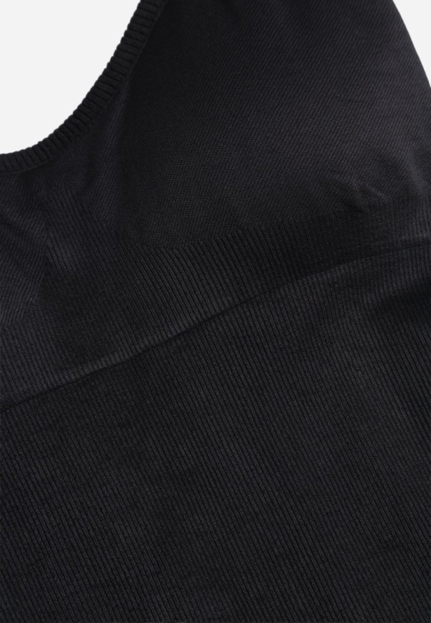 Czarny Kombinezon Bodycon z Cienkimi Ramiączkami Nevithas