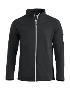 clique Ducan czarna rozpinana kurtka unisex z poliestru szczotkowanego – black