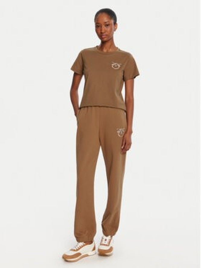 PINKO T-Shirt Nambrone 103320 A2RN Brązowy Regular Fit