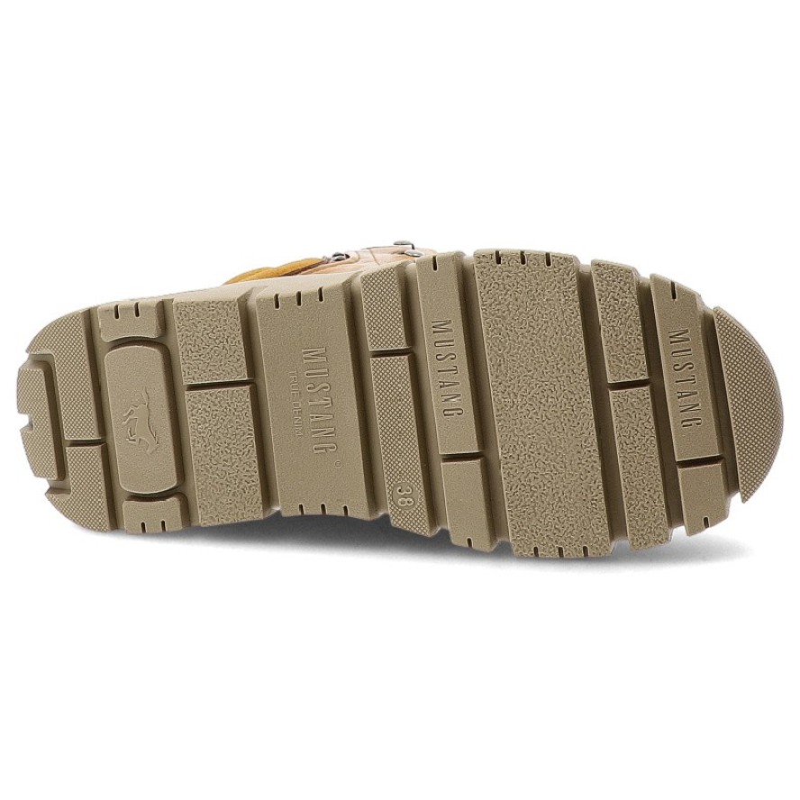 Żółte Botki Mustang Stylowe Ciepłe Obuwie Damskie