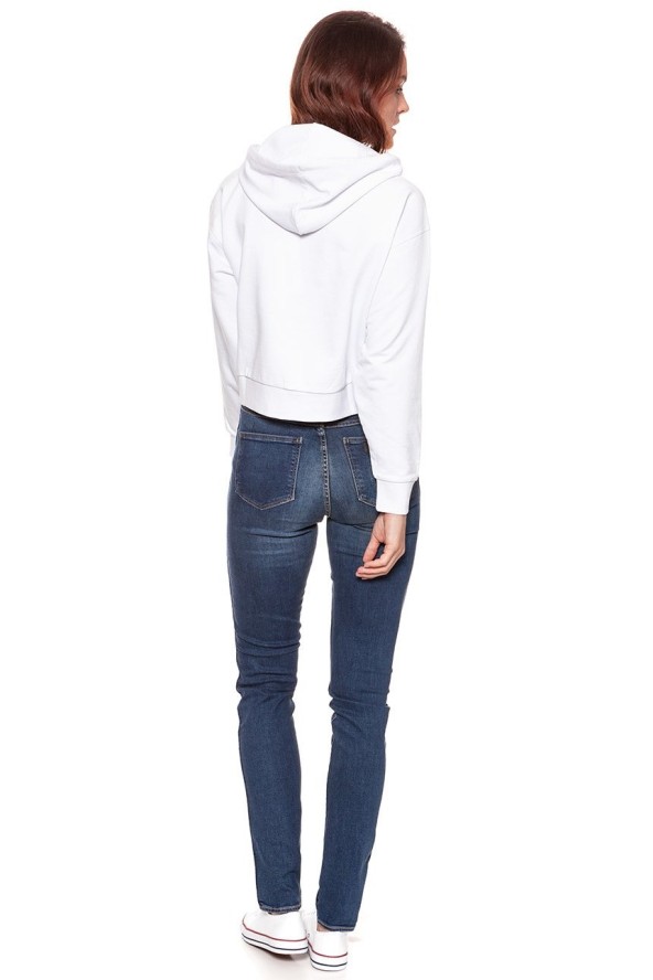 BLUZA WRANGLER DAMSKA CROPPED HOODY WHITE W6073HP12 112130434