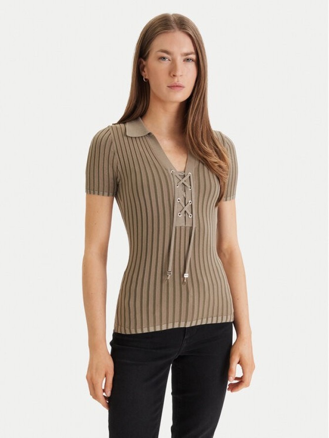 Guess Sweter W6GR09 Z0590 Zielony Regular Fit