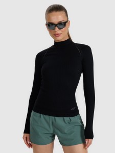 4F Longsleeve do biegania w terenie szybkoschnący damski - czarny M/L