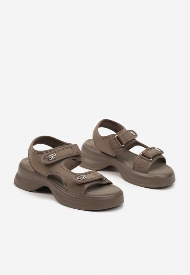 Zielone Sandały Chunky na Grubej Podeszwie Tersekia