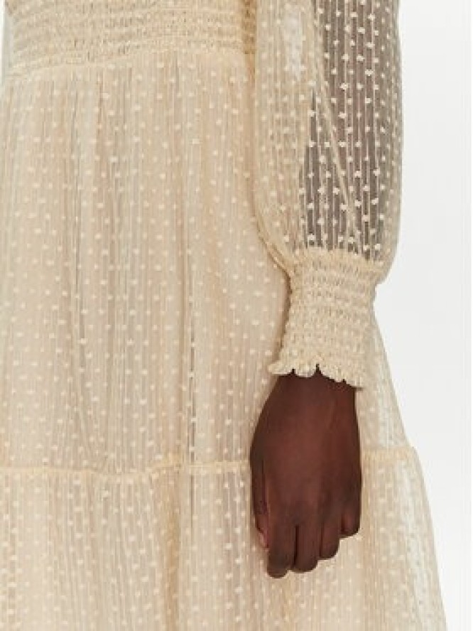 YAS Sukienka koktajlowa Sophia 26032212 Beżowy Regular Fit