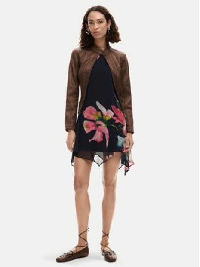 Desigual Sukienka letnia Nala 26SWVW46 Czarny Slim Fit