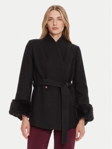 Rinascimento Płaszcz wełniany CFC0126222003 Czarny Slim Fit
