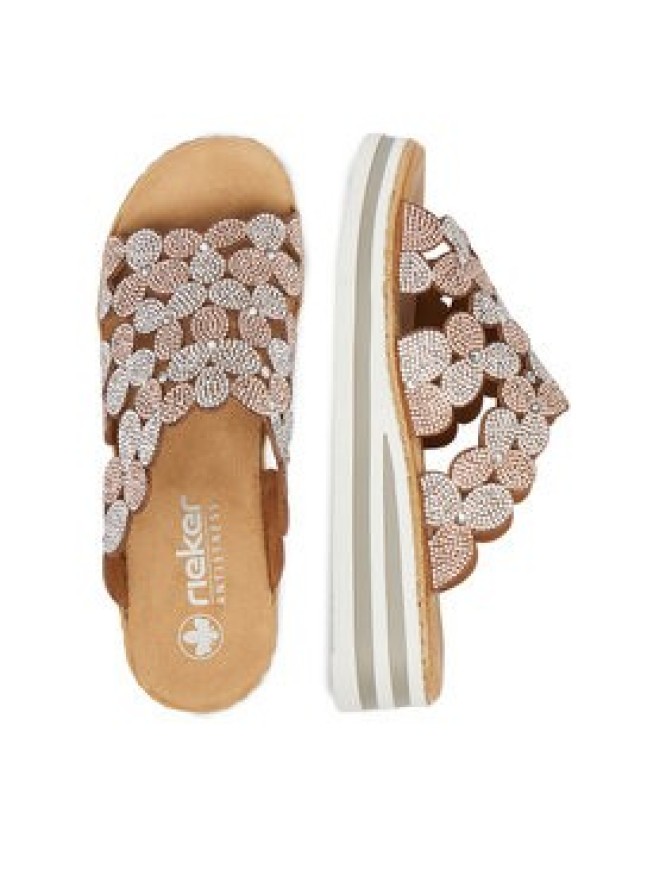 Rieker Klapki CEO-V02R8-90 Złoty