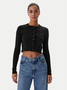 Tommy Jeans Kardigan DW0DW22023 Czarny Slim Fit