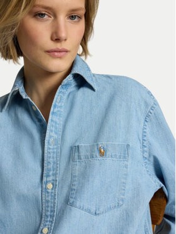 Polo Ralph Lauren Koszula jeansowa 211B17139001 Niebieski jasny Oversize