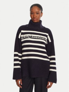 LOLA CASADEMUNT Golf LF2511026 Granatowy Loose Fit