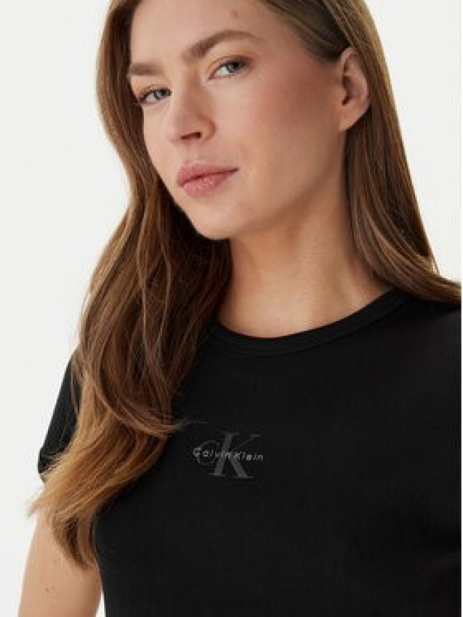 Calvin Klein Jeans Sukienka codzienna Monologo Baby LV047F241G Czarny Slim Fit