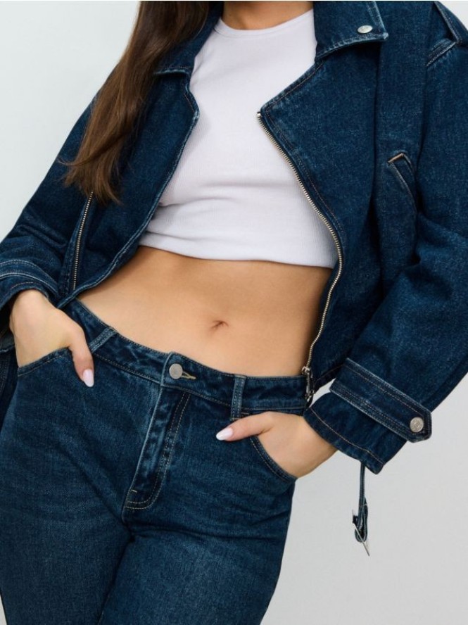 Kurtka ramoneska oversize - granatowy