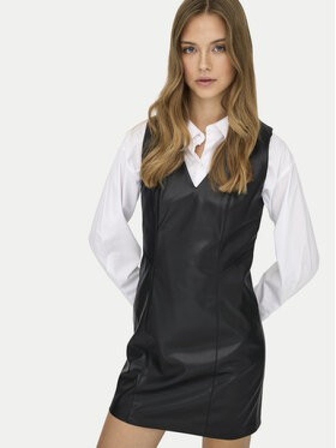 ONLY Sukienka z imitacji skóry Nelly 15360558 Czarny Slim Fit