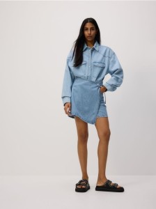 Jeansowe spódnico-szorty - niebieski