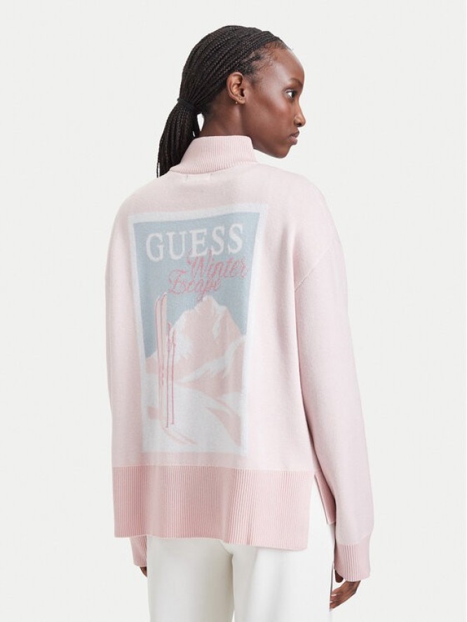 Guess Sweter V6BR12 Z1673 Różowy jasny Regular Fit