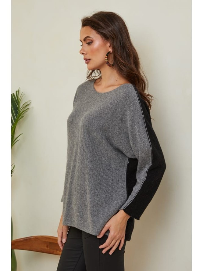 Joséfine Sweter "Dorog" w kolorze szaro-czarnym rozmiar: XL