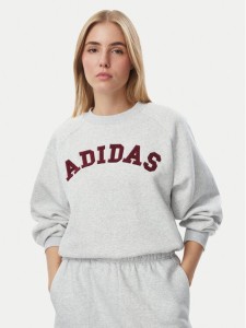 adidas Bluza Adidas Damskie 3-Stripes Crew KU0328 Szary Loose Fit