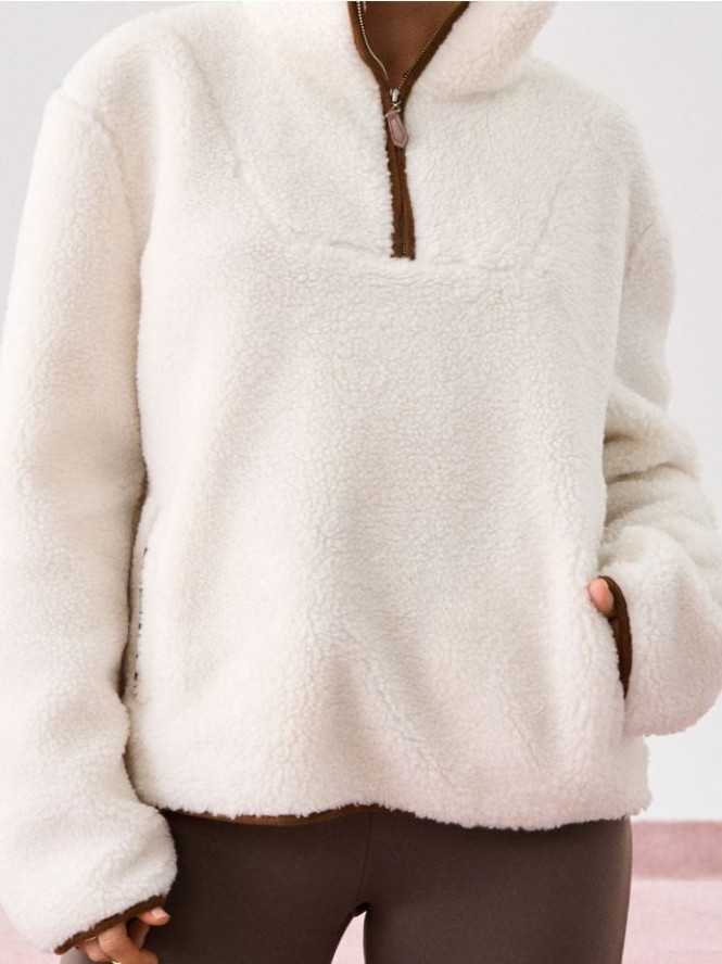 Bluza sherpa - kremowy