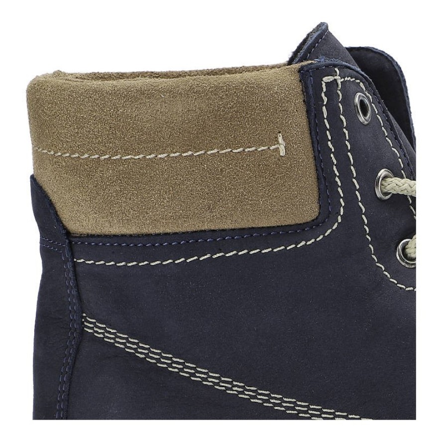 Granatowe Botki Pollonus Damskie Ocieplane Buty