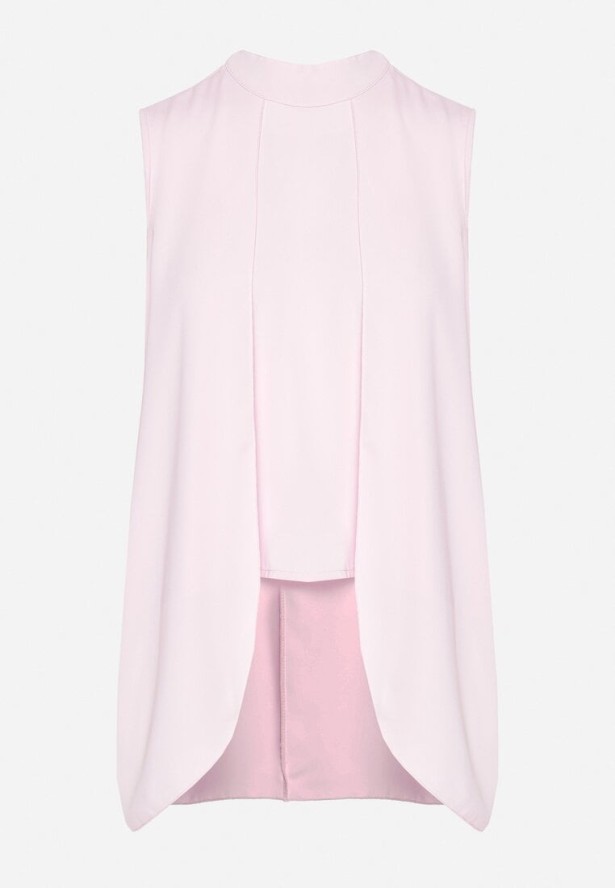 Różowa Asymetryczna Bluzka z Dłuższymi Bokami Fadeleira