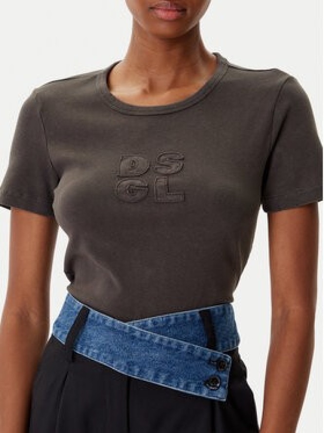 Desigual T-Shirt Praga 25WWTK46 Szary Regular Fit