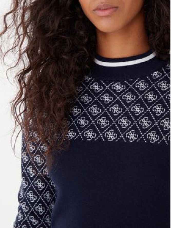 Guess Sweter W5BR24 Z3JD2 Granatowy Slim Fit