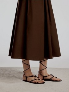 Sandały z paskami - ciemnobrązowy