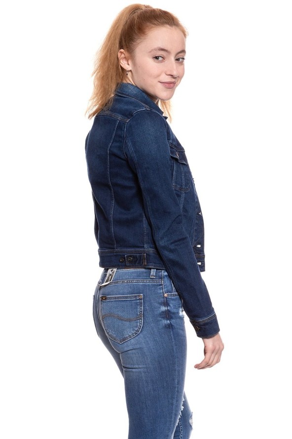 DAMSKA KURTKA JEANSOWA LEE SLIM RIDER MEAN STREAKS L541KIMS 112112660