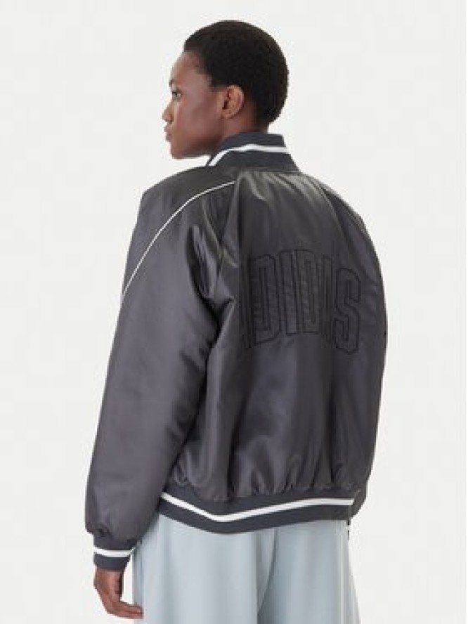 adidas Kurtka bomber Stadium JZ6919 Szary Loose Fit