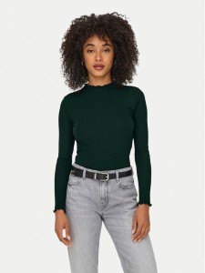 ONLY Bluzka Emma 15180040 Zielony Slim Fit