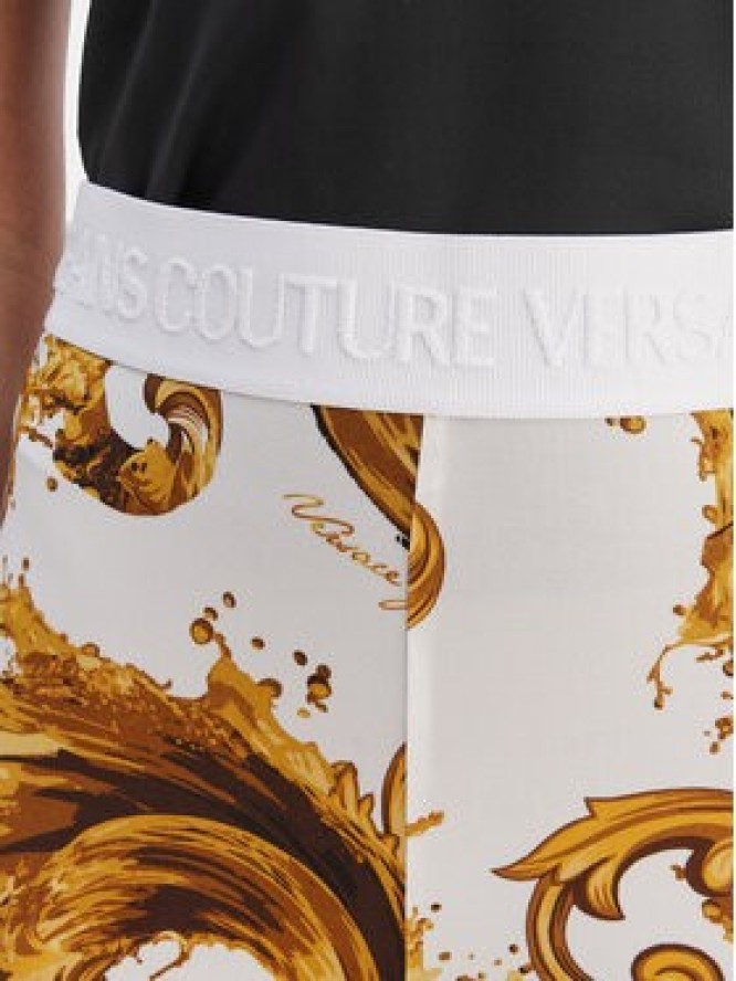 Versace Jeans Couture Legginsy 80HAC107 JS533 Biały Flare Fit