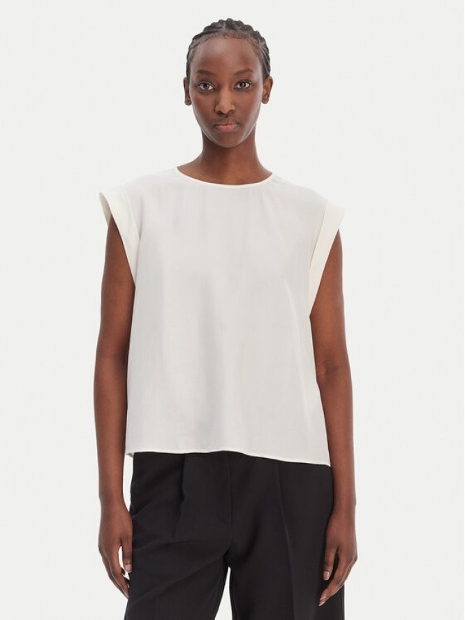 BOSS Bluzka C_Irnette 50543548 Écru Regular Fit